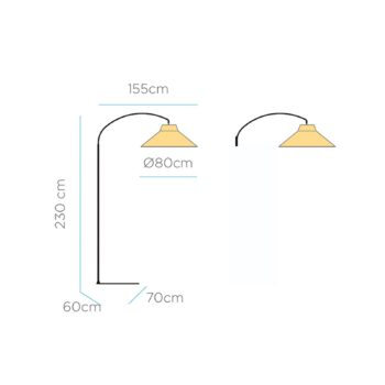 Newgarden Niza LED stojacia lampa vnútorná/vonkajšia, 230 cm