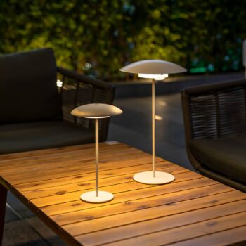 Newgarden Sardinia LED dobíjacia lampa IP44 biela 40 cm