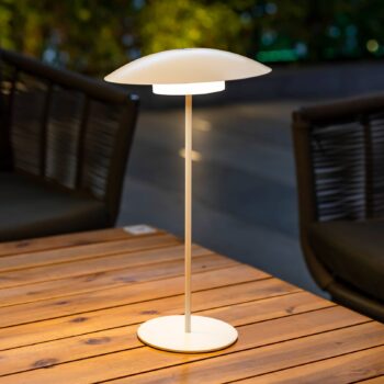 Newgarden Sardinia LED dobíjacia lampa IP44 biela 40 cm