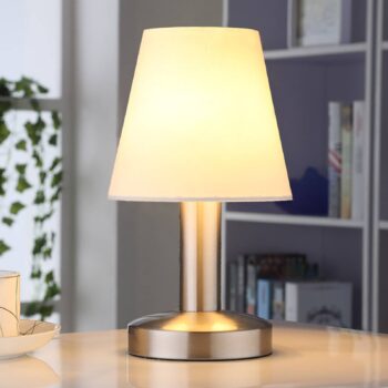 Nočná lampa Hanno biely textilný odtieň sada 2