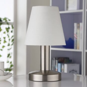 Nočná lampa Hanno biely textilný odtieň sada 2