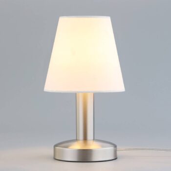 Nočná lampa Hanno biely textilný odtieň sada 2