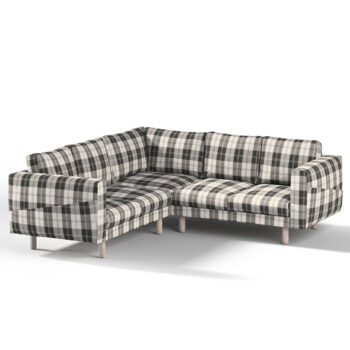 Norsborg poťah na rohovú sedačku - 4 os., čierno - biele káro, Norsborg poťah na rohovú sedačku - 4 os., Edinburg, 115-74