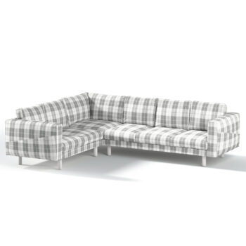 Norsborg poťah na rohovú sedačku - 5 os., sivo - biele káro, Norsborg poťah na rohovú sedačku - 5 os., Edinburg, 115-79