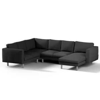 Norsborg rohový poťah na sedačku s ležadlom - 5 os., grafitová, Norsborg rohový poťah na sedačku s ležadlom - 5 os., Cotton Panama, 702-08