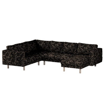 Norsborg rohový poťah na sedačku s ležadlom - 5 os., hnedá a čierna, Norsborg rohový poťah na sedačku s ležadlom - 5 os., Living 2, 162-10