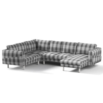 Norsborg rohový poťah na sedačku s ležadlom - 5 os., sivo - grafitové káro, Norsborg rohový poťah na sedačku s ležadlom - 5 os., Edinburg, 115-75