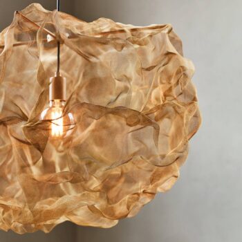 Northern Heat závesná lampa z mosadzného pletiva