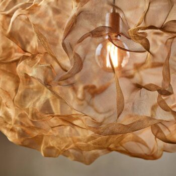 Northern Heat závesná lampa z mosadzného pletiva