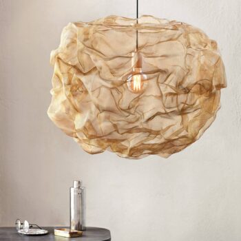Northern Heat závesná lampa z mosadzného pletiva