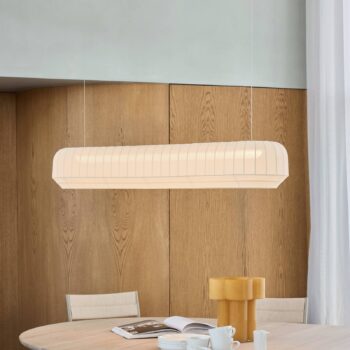 Northern LED závesné svietidlo Tradition lineárne, textil, biela