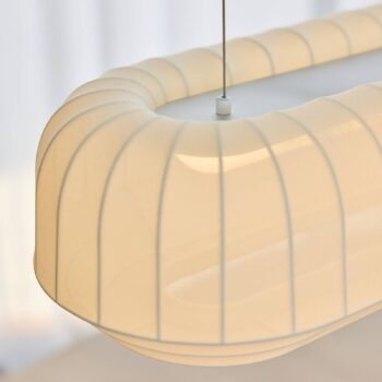 Northern LED závesné svietidlo Tradition lineárne, textil, biela