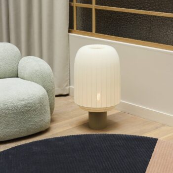 Northern Stojacia lampa Tradition, textil, biela, E27