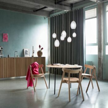 Northern Unika sklenená závesná lampa biela small