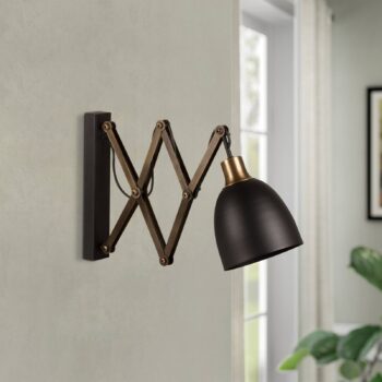 Nožnicová lampa Sivani MR-725 čierna/zlatá antická