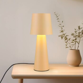 Núbijská stolová lampa, béžová, výška 40 cm, kov, E27