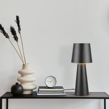 Núbijská stolová lampa, čierna, výška 40 cm, kov, E27