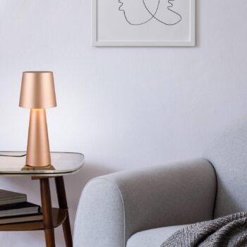 Núbijská stolová lampa, hnedá, výška 40 cm, kov, E27