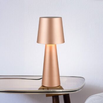 Núbijská stolová lampa, hnedá, výška 40 cm, kov, E27