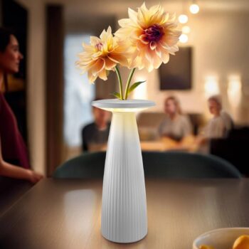 Nuflair LED dobíjacia stolná lampa, biela, IP54, stmievateľná, 24 cm