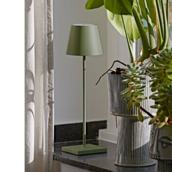 Nuindie LED dobíjacia stolná lampa, USB-C, jedľovo zelená, IP54,