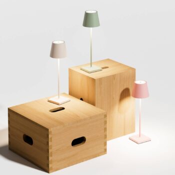 Nuindie LED dobíjacia stolná lampa, USB-C, šalviovo zelená, IP54,