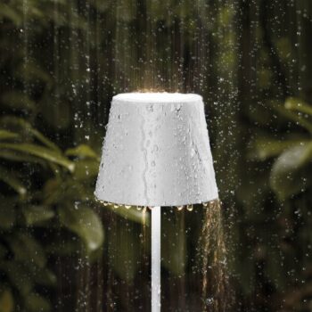 Nuindie mini LED dobíjacia stolná lampa, USB-C, biela, IP54, stmievateľná