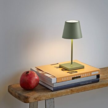 Nuindie mini LED dobíjacia stolná lampa, USB-C, šalviovo zelená, stmievateľná