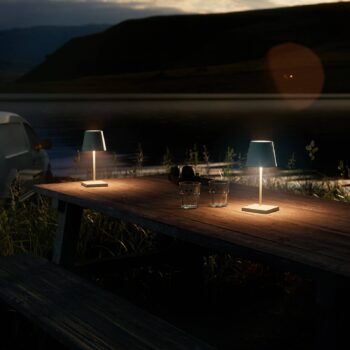 Nuindie mini LED dobíjacia stolná lampa, USB-C, šalviovo zelená, stmievateľná