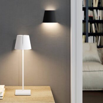 Nuindie tango LED dobíjacia stolová lampa, biela, IP20, stmievateľná