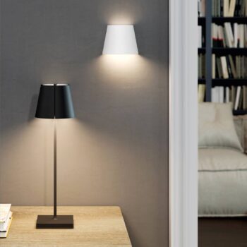 Nuindie tango LED dobíjacia stolová lampa, čierna, IP20, stmievateľná