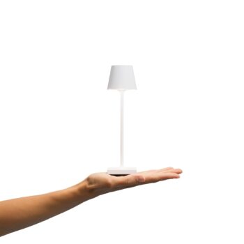 Nuindie vrecková LED dobíjacia stolná lampa, biela, IP54, stmievateľná