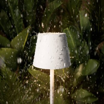Nuindie vrecková LED dobíjacia stolná lampa, biela, IP54, stmievateľná