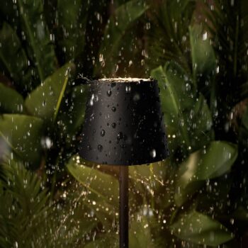 Nuindie vrecková LED dobíjacia stolná lampa, čierna, IP54, stmievateľná