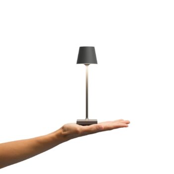 Nuindie vrecková LED dobíjacia stolná lampa, grafitová, IP54, stmievateľná