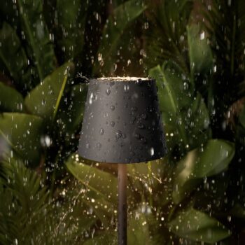 Nuindie vrecková LED dobíjacia stolná lampa, grafitová, IP54, stmievateľná