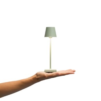 Nuindie vrecková LED dobíjacia stolná lampa, šalviovo zelená, IP54, stmievateľná