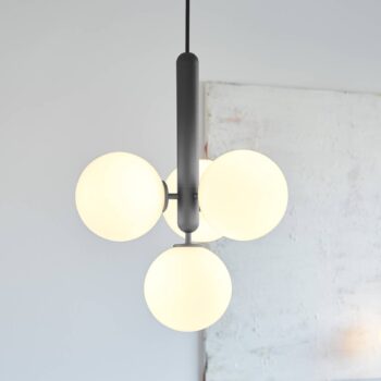 Nuura Miira 4 závesná lampa 4-pl. sivá/opálová