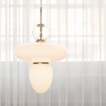Nuura Rizzatto 43 závesná lampa, mosadz/biela