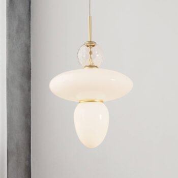 Nuura Rizzatto 43 závesná lampa, mosadz/biela