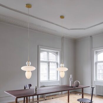 Nuura Rizzatto 43 závesná lampa, mosadz/biela