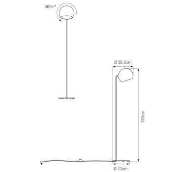 Nyta Tilt Globe Floor stojaca lampa z nehrdzavejúcej ocele biela