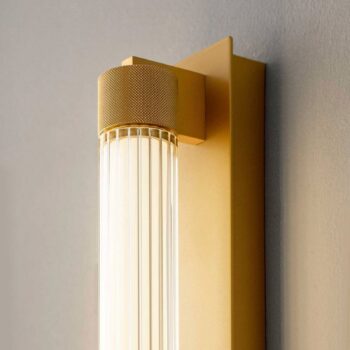 OLEV LED nástenné svetlo CHARMER, zlatá, kov/sklo, 2 700 K, IP44