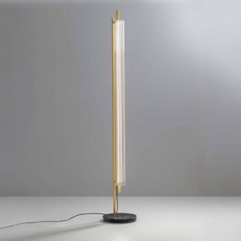 OLEV LED stojacia lampa TRISEL, zlatá, kov, 2.700 K, stmievateľné
