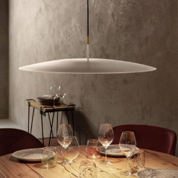 OLEV LED závesné svietidlo OVERFLY PLUS, biela/zlatá, Ø 55 cm 2 700 K