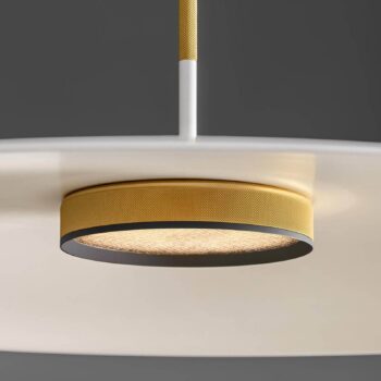 OLEV LED závesné svietidlo OVERFLY PLUS, biela/zlatá, Ø 55 cm 2 700 K