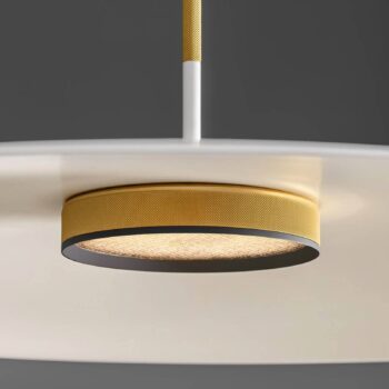 OLEV Overfly plus LED závesná lampa biela/zlatá Ø 75cm