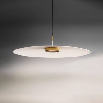 OLEV Overfly plus LED závesná lampa biela/zlatá Ø 75cm