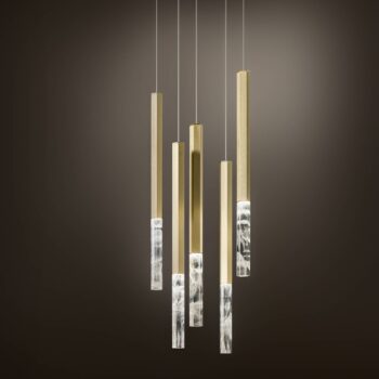 OLEV Shine Vertical Plumage závesné svietidlo mosadz 927