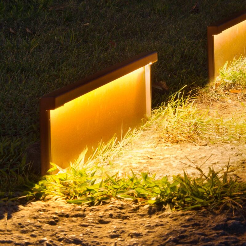 OLEV Step Line soklové LED svietidlo, hrdzavohnedá OLEV Step Line soklové LED svietidlo, hrdzavohnedá